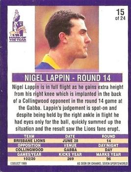 1999 Cadbury Classic Grabs 98 #15 Nigel Lappin Back